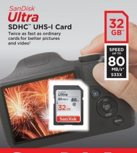 32 GB . Thẻ nhớ SDHC SanDisk Ultra 533x 80MB/s